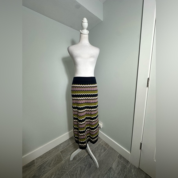 NEW SEZANE Parniane Striped Knit Midi Cotton Skirt  Dress Size Medium - Picture 5 of 15